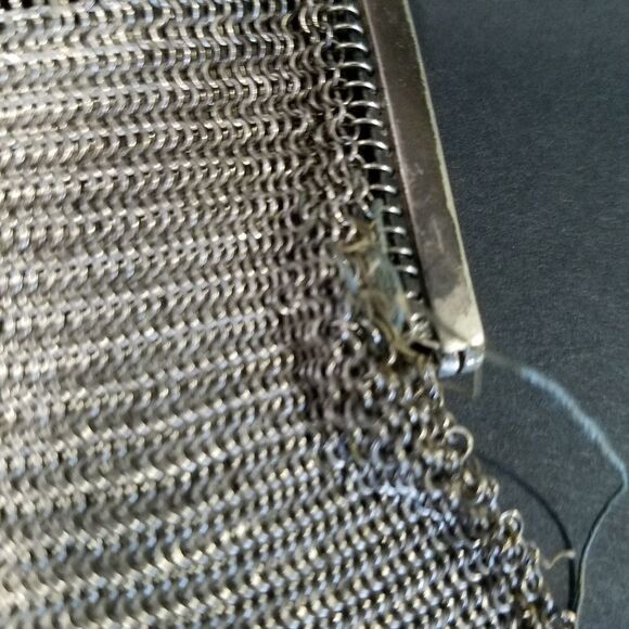 Vintage German Silver Soldered Mesh Evening Hand Bag - Picture 8 of 15